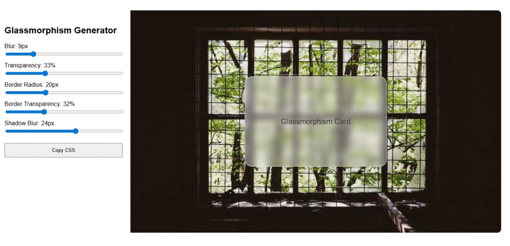 Glassmorphism Generator