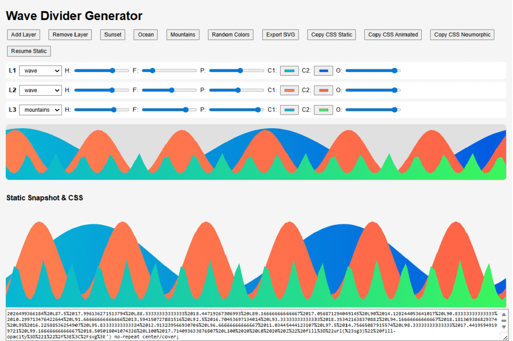 CSS Curve / Wave Generator